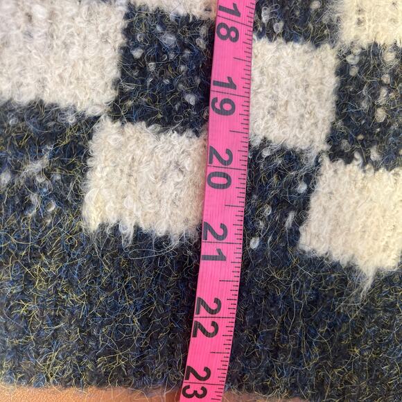 ST GERALDINE XL Beige Black Checkered Knit Wool Blend Top Sweater Vest NWT b39 - Picture 6 of 6